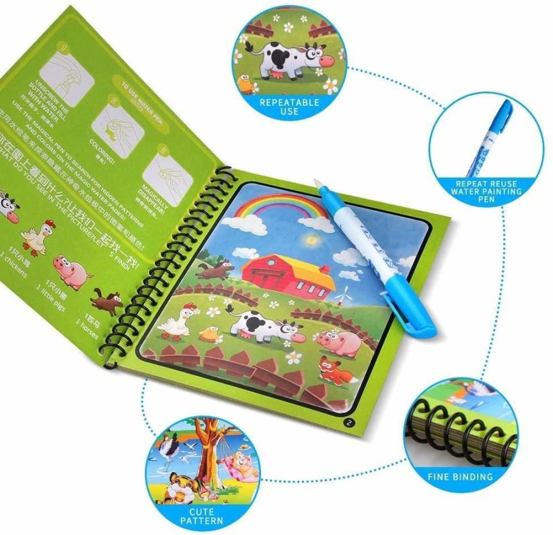 Reusable Magical Water Coloring Quick Dry Book With Pen