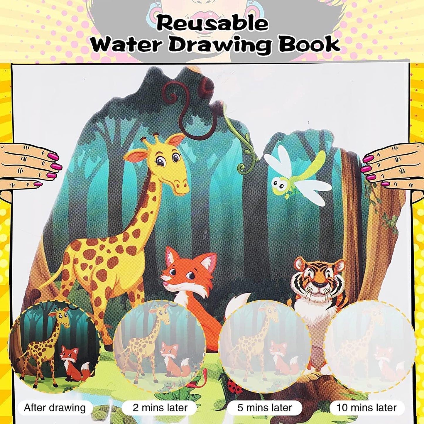 Reusable Magical Water Coloring Quick Dry Book With Pen