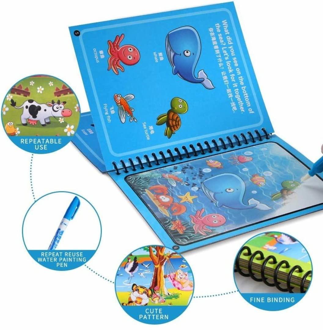 Reusable Magical Water Coloring Quick Dry Book With Pen